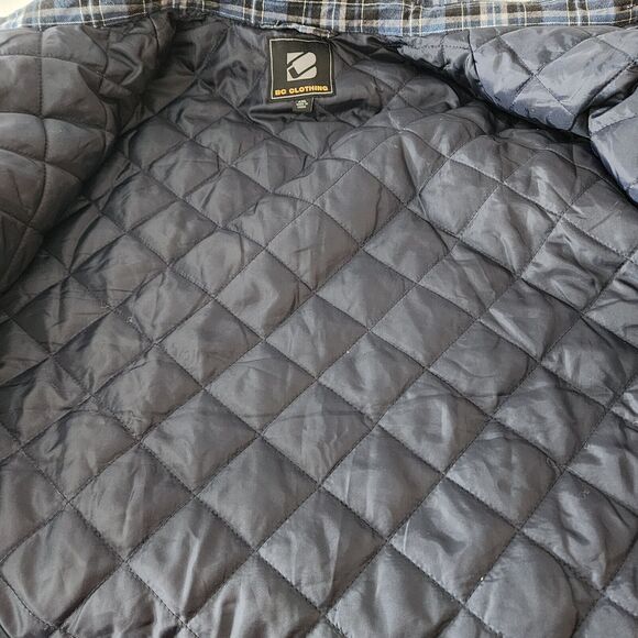 BC CLOTHING~MENS SIZE XXL~QUILTED LINED FLANNEL JACKET~POCKETS SNAP FRONT PLAID - Picture 6 of 14